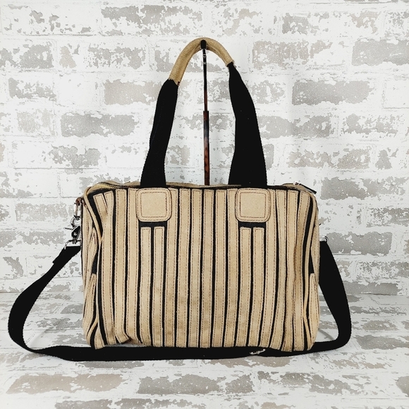 Lionel Black Tan Suede Stripes Shoulder/Crossbody Bag 0596 - Picture 5 of 12